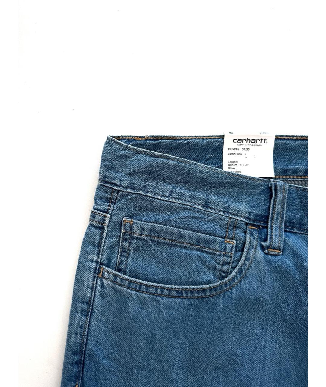 CARHARTT WIP Синие хлопковые прямые джинсы, фото 4