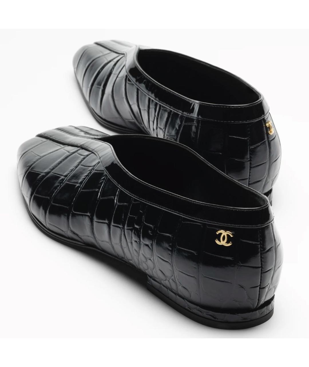 CHANEL Черные кожаные лоферы, фото 4
