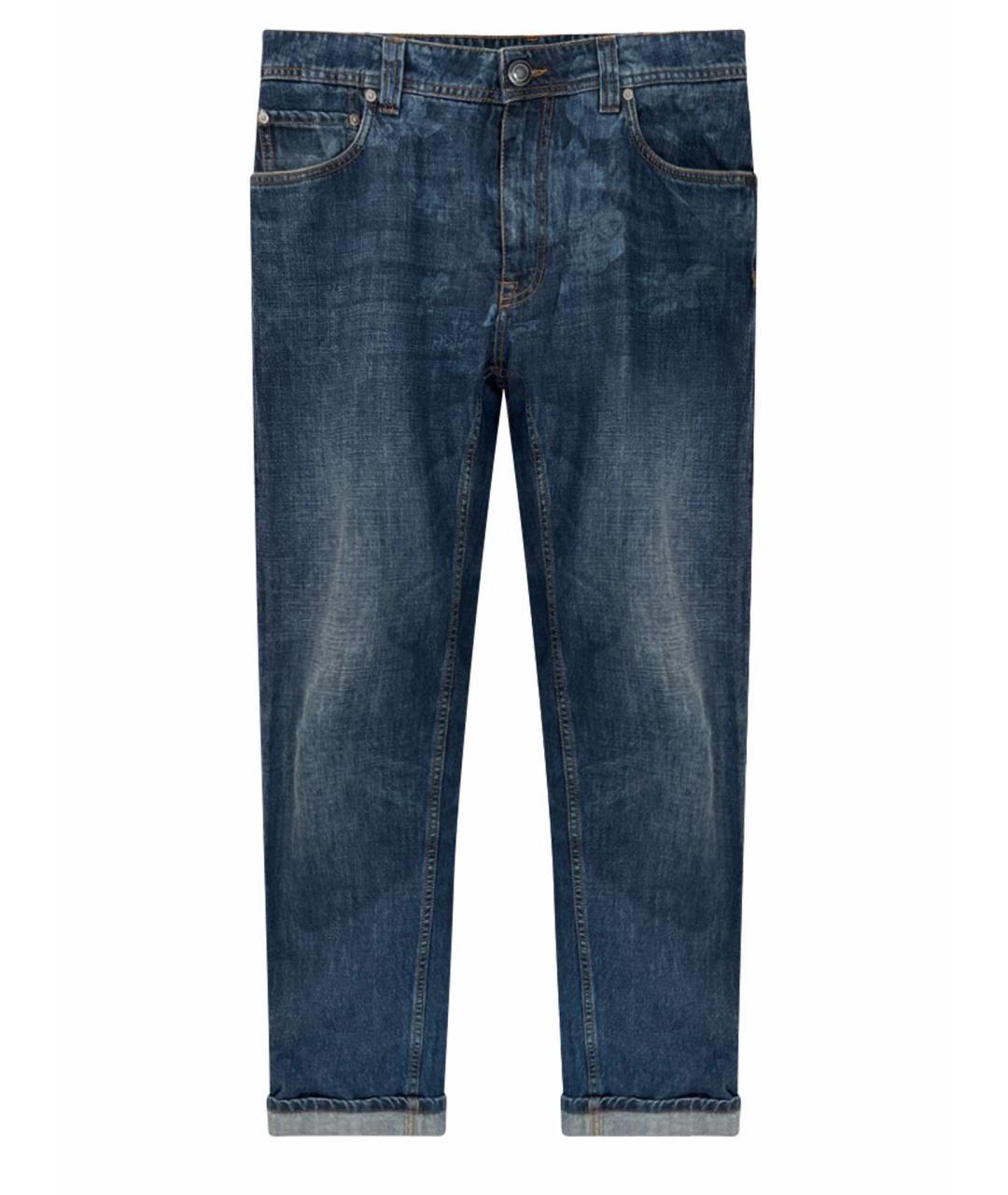 ETRO Темно-синие хлопковые прямые джинсы, фото 1