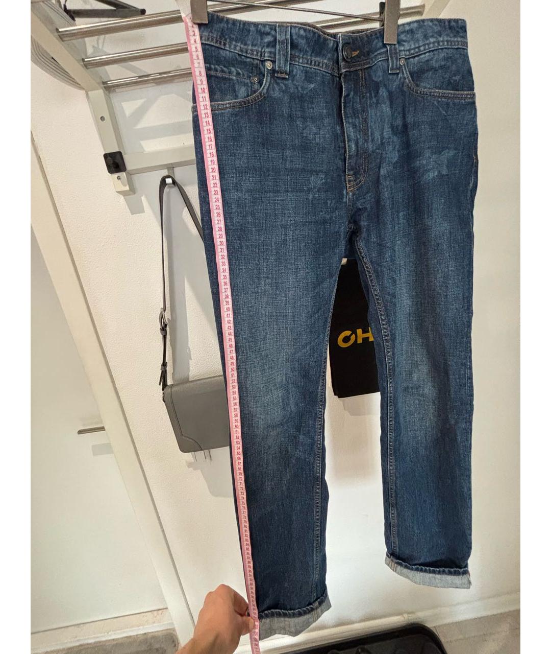 ETRO Темно-синие хлопковые прямые джинсы, фото 8