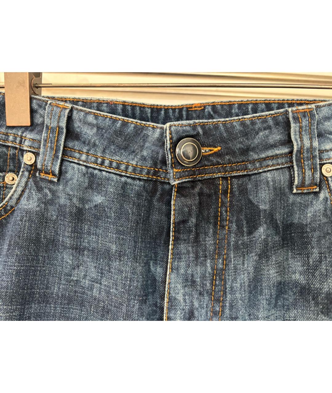 ETRO Темно-синие хлопковые прямые джинсы, фото 3