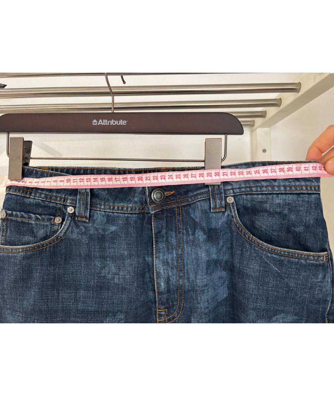 ETRO Темно-синие хлопковые прямые джинсы, фото 7