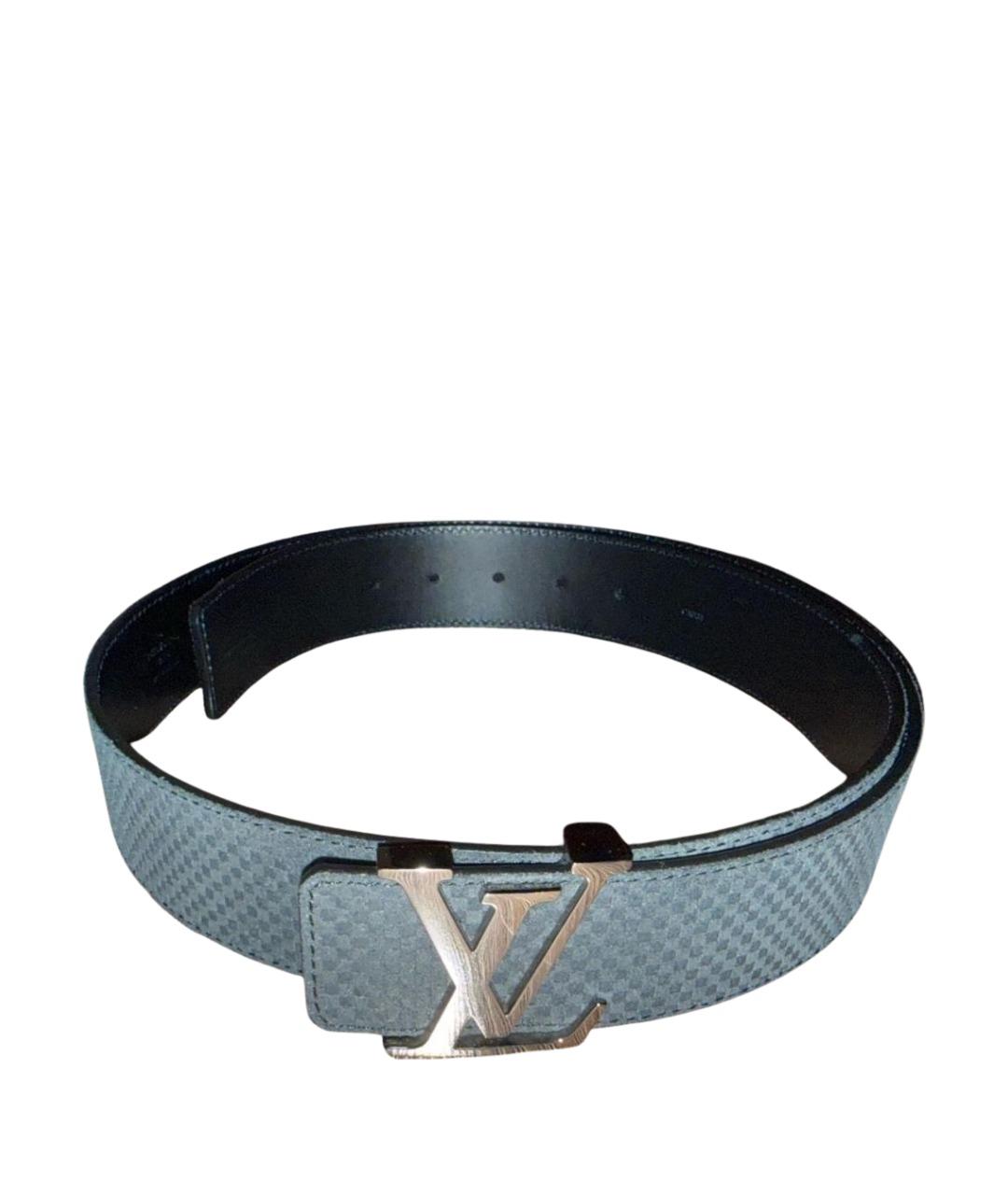 LOUIS VUITTON Темно-синий замшевый ремень, фото 1