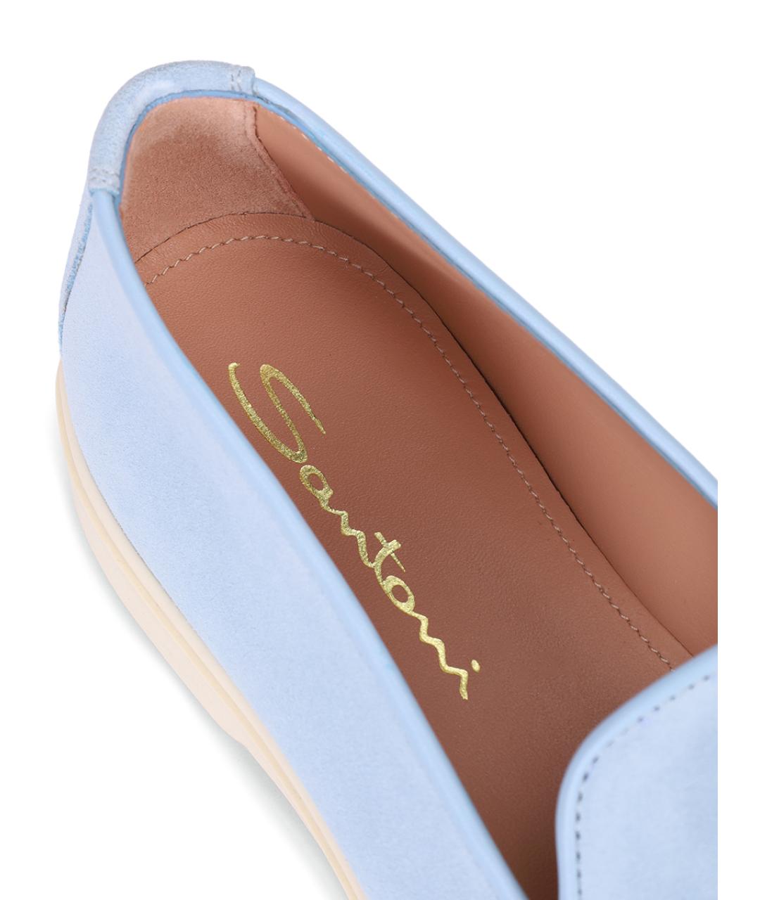 SANTONI Голубые лоферы, фото 6