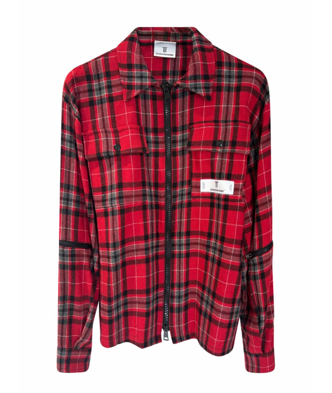 DIEGO M Красная шерстяная кэжуал рубашка, фото 1