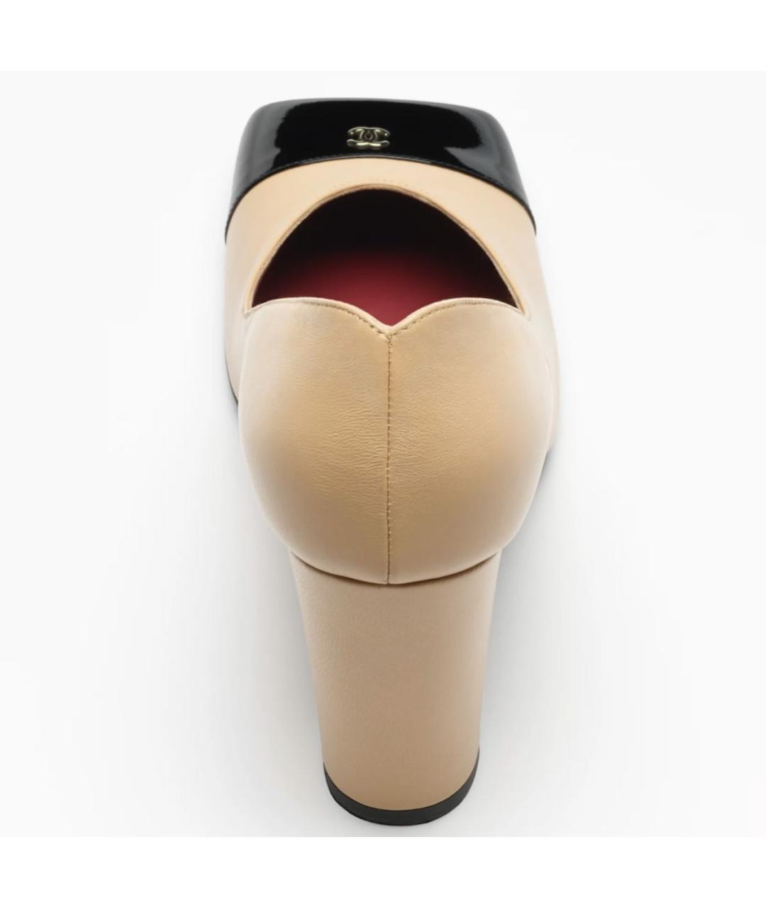 CHANEL Бежевые кожаные туфли, фото 5