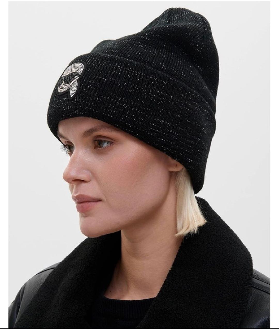 KARL LAGERFELD Черная шапка, фото 3