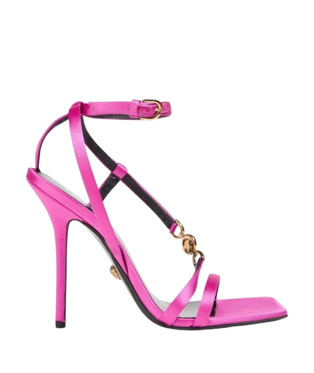 VERSACE Фуксия текстильные босоножки, фото 1