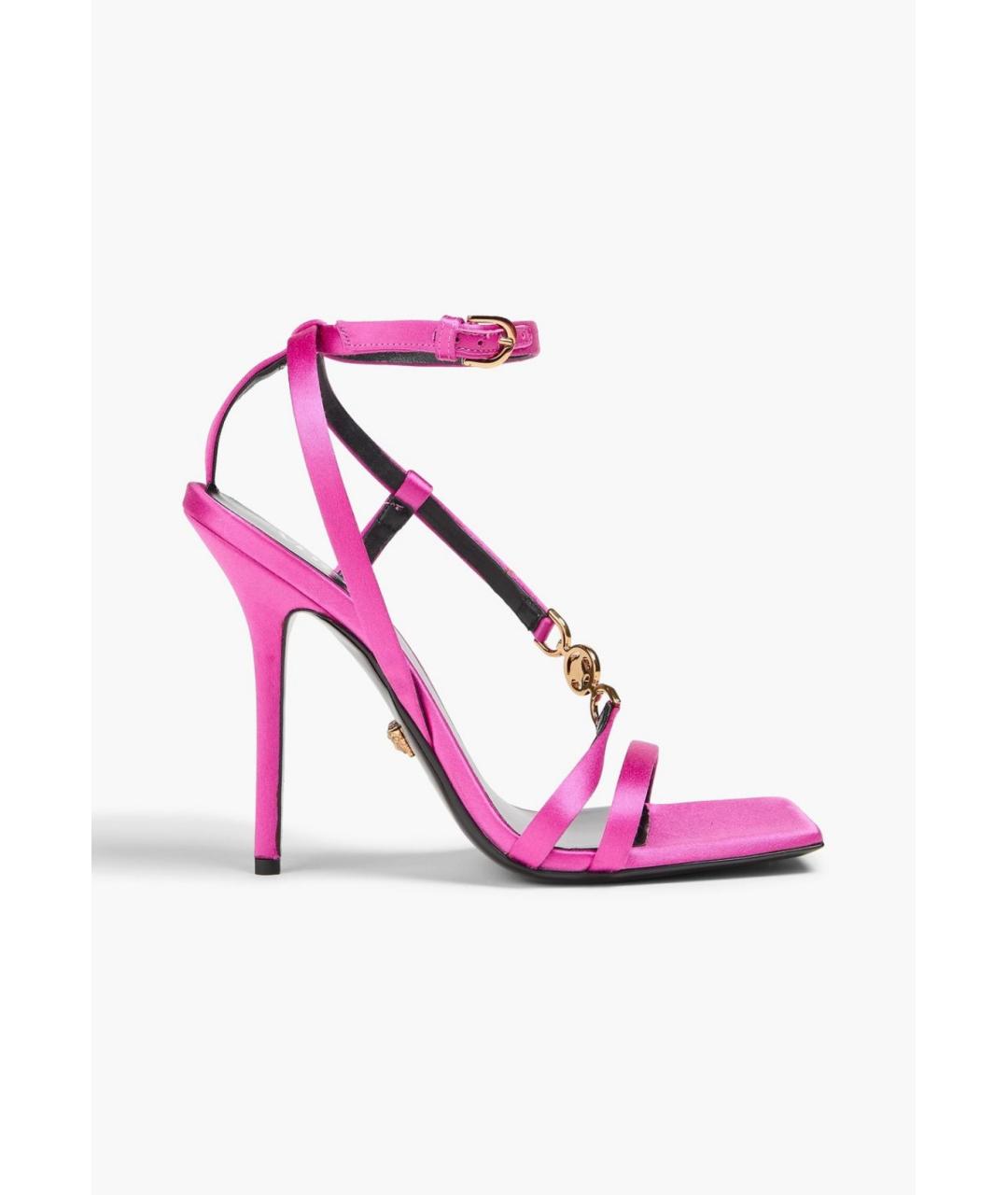 VERSACE Фуксия текстильные босоножки, фото 5