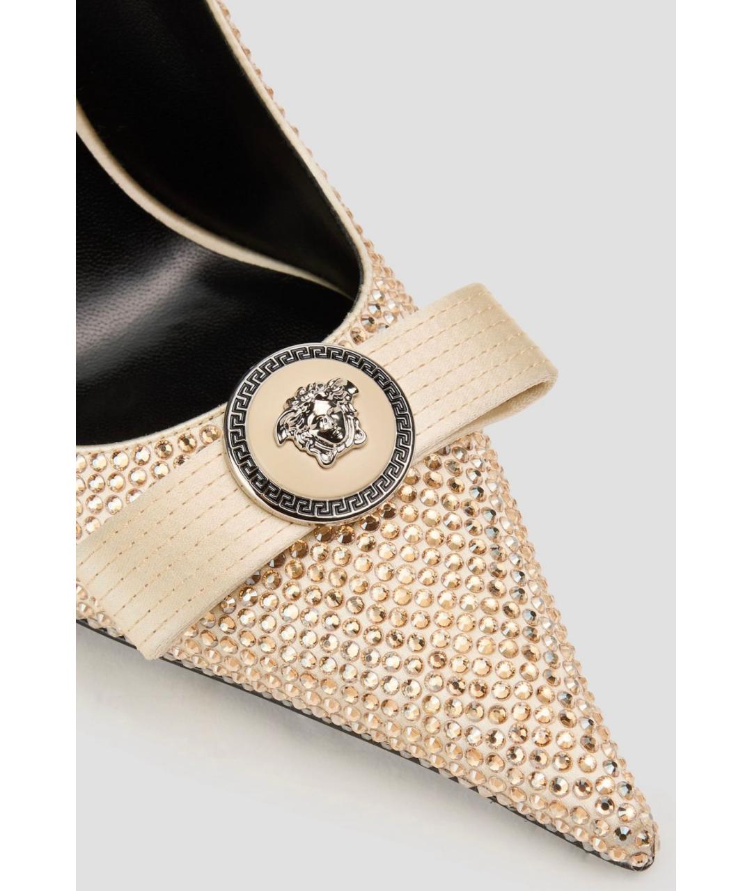 VERSACE Бежевые текстильные туфли, фото 3