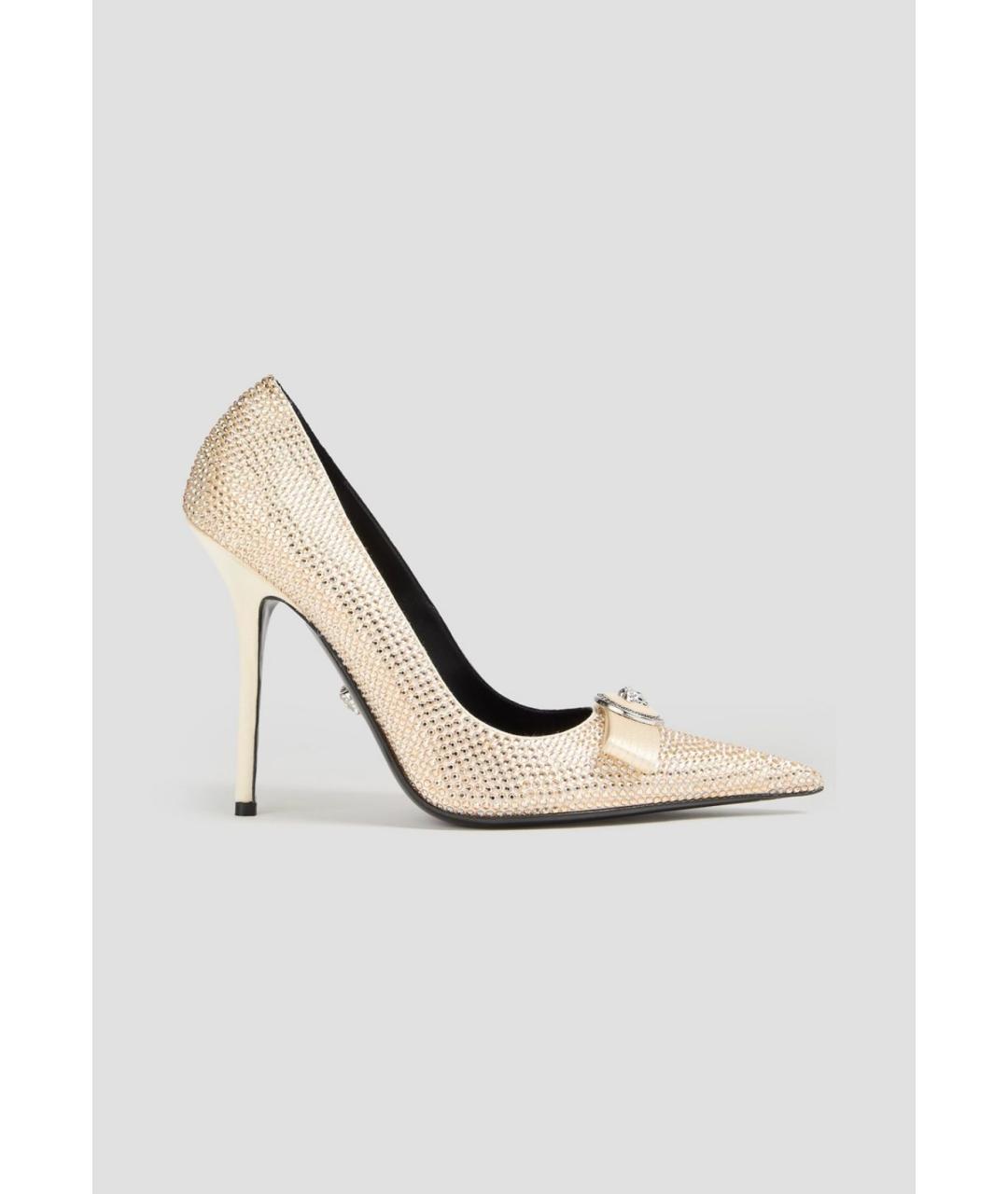 VERSACE Бежевые текстильные туфли, фото 5