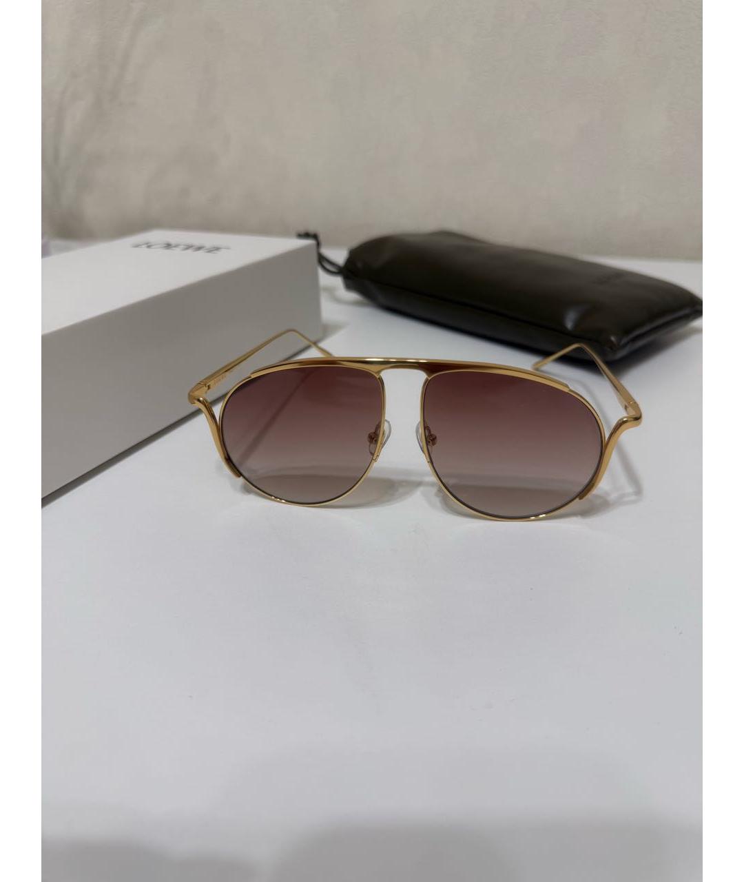 LOEWE Коричневые металлические солнцезащитные очки, фото 8