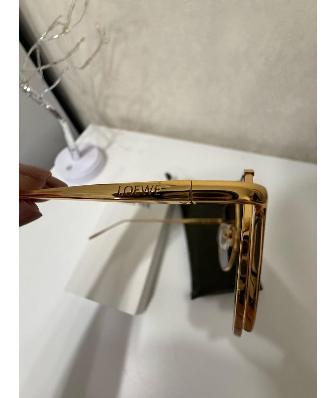 LOEWE Коричневые металлические солнцезащитные очки, фото 7