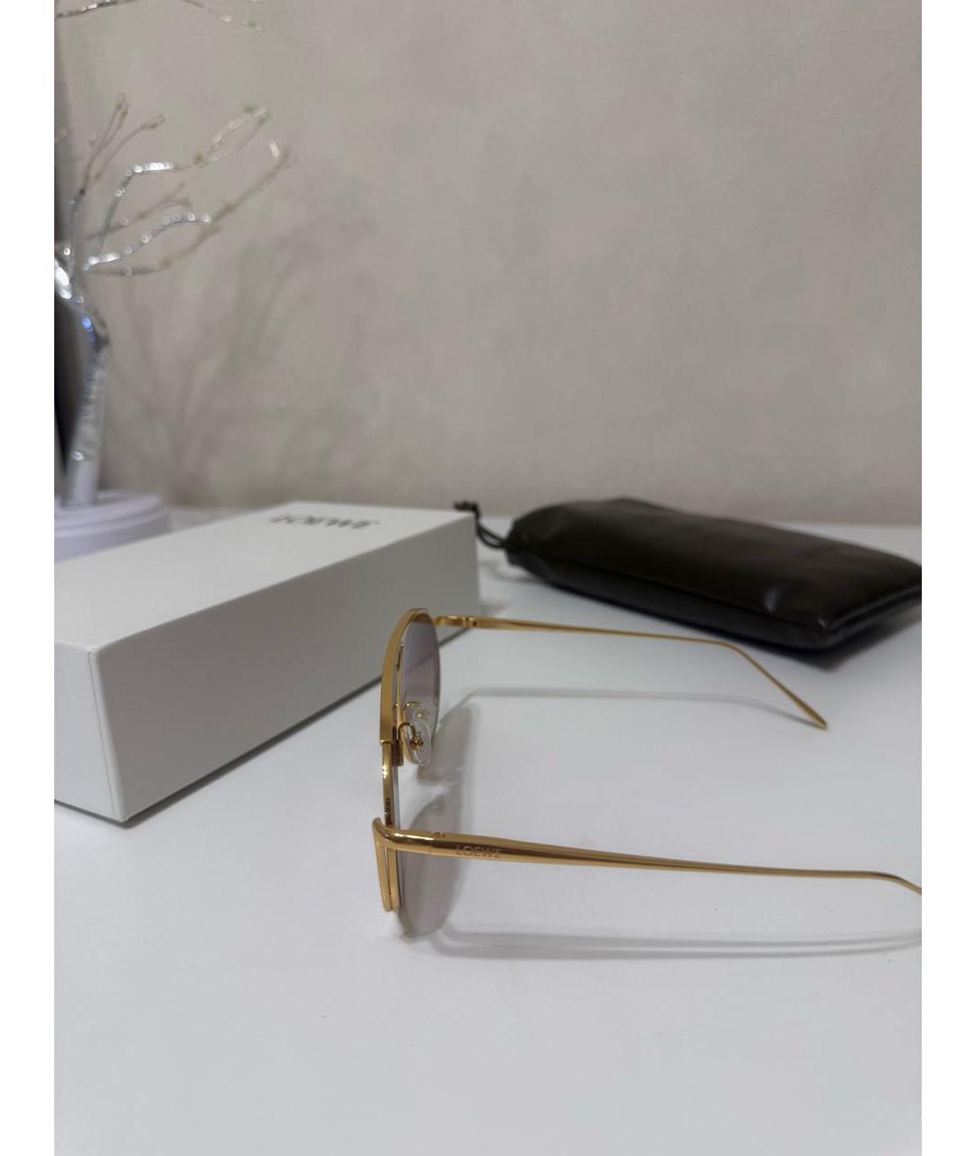 LOEWE Коричневые металлические солнцезащитные очки, фото 2