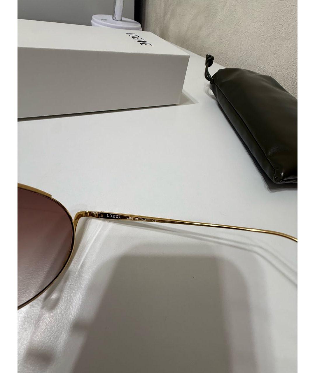 LOEWE Коричневые металлические солнцезащитные очки, фото 6