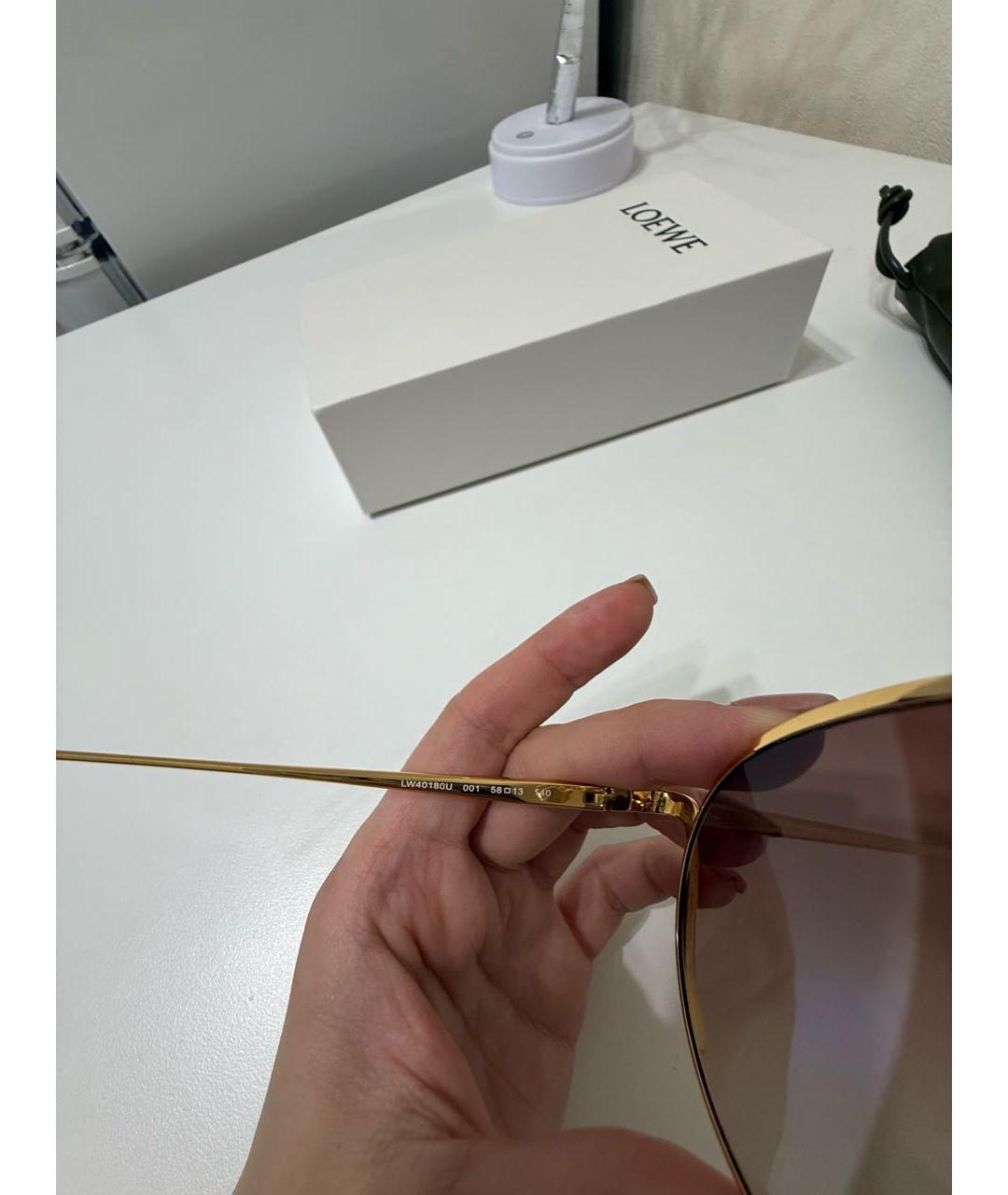 LOEWE Коричневые металлические солнцезащитные очки, фото 5