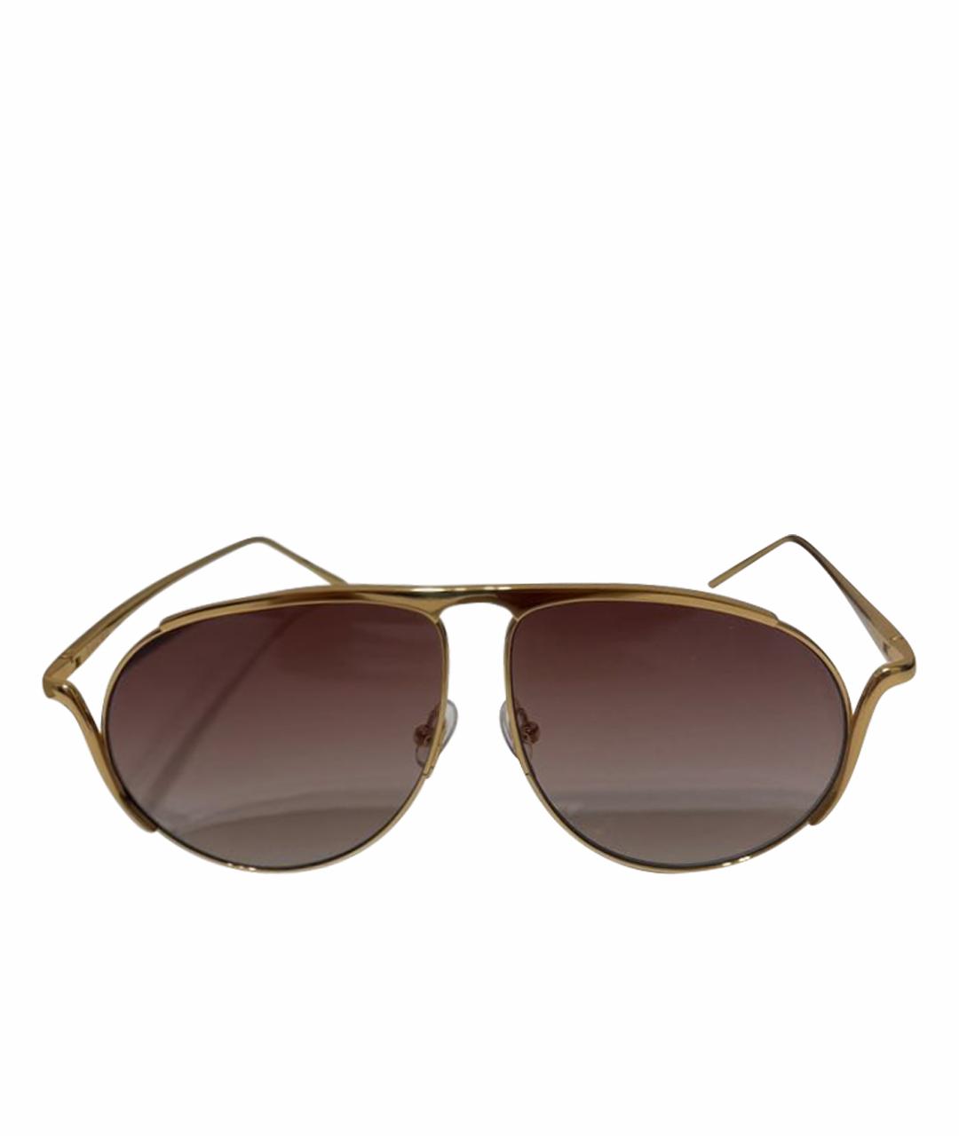 LOEWE Коричневые металлические солнцезащитные очки, фото 1