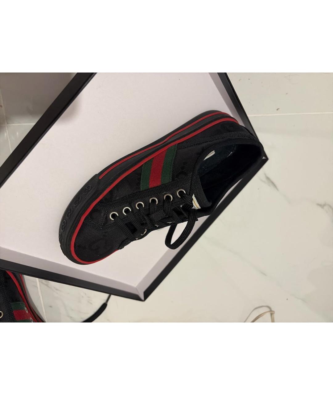 GUCCI Черные текстильные кеды, фото 5
