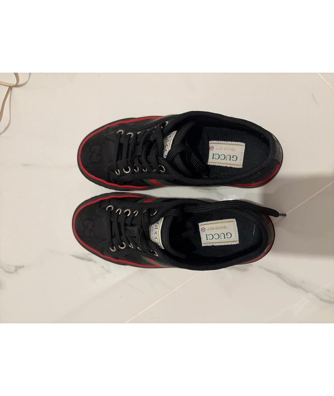 GUCCI Черные текстильные кеды, фото 3