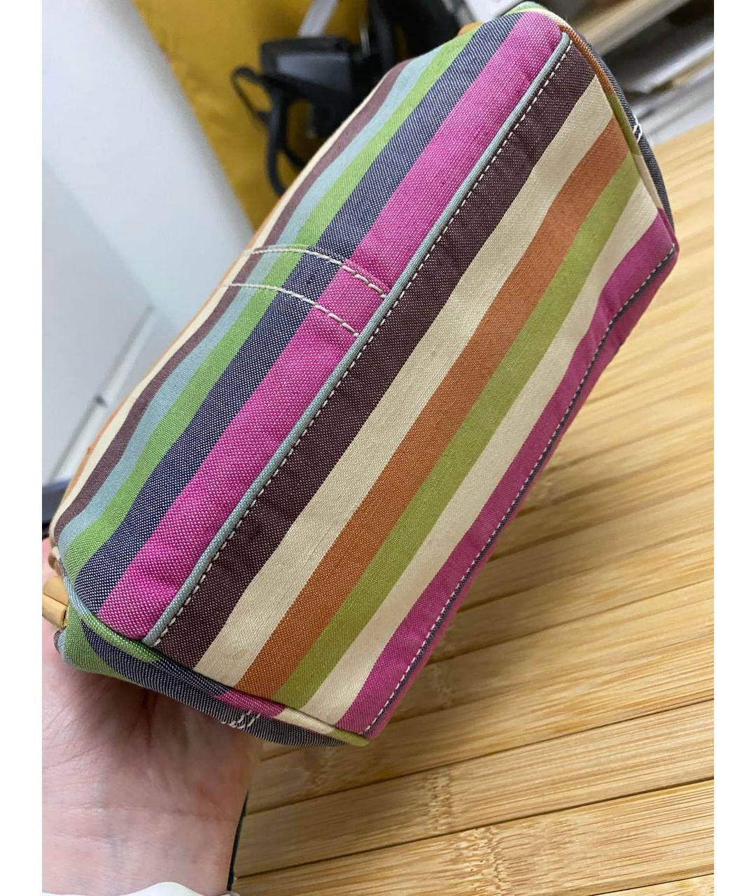 COACH Бежевая тканевая сумка с короткими ручками, фото 5