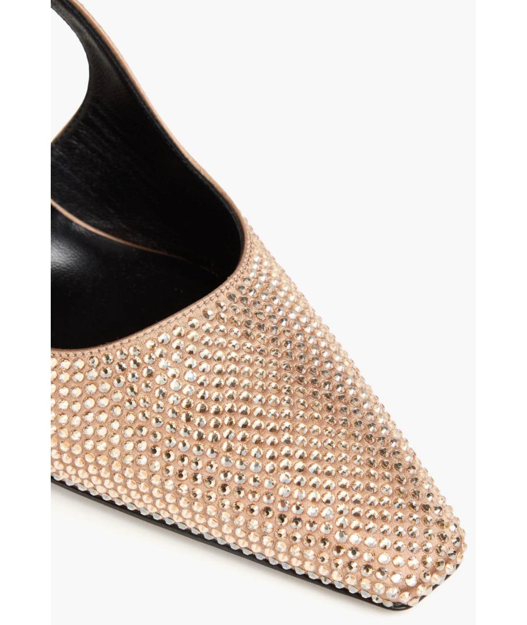 VERSACE Золотые текстильные туфли, фото 4