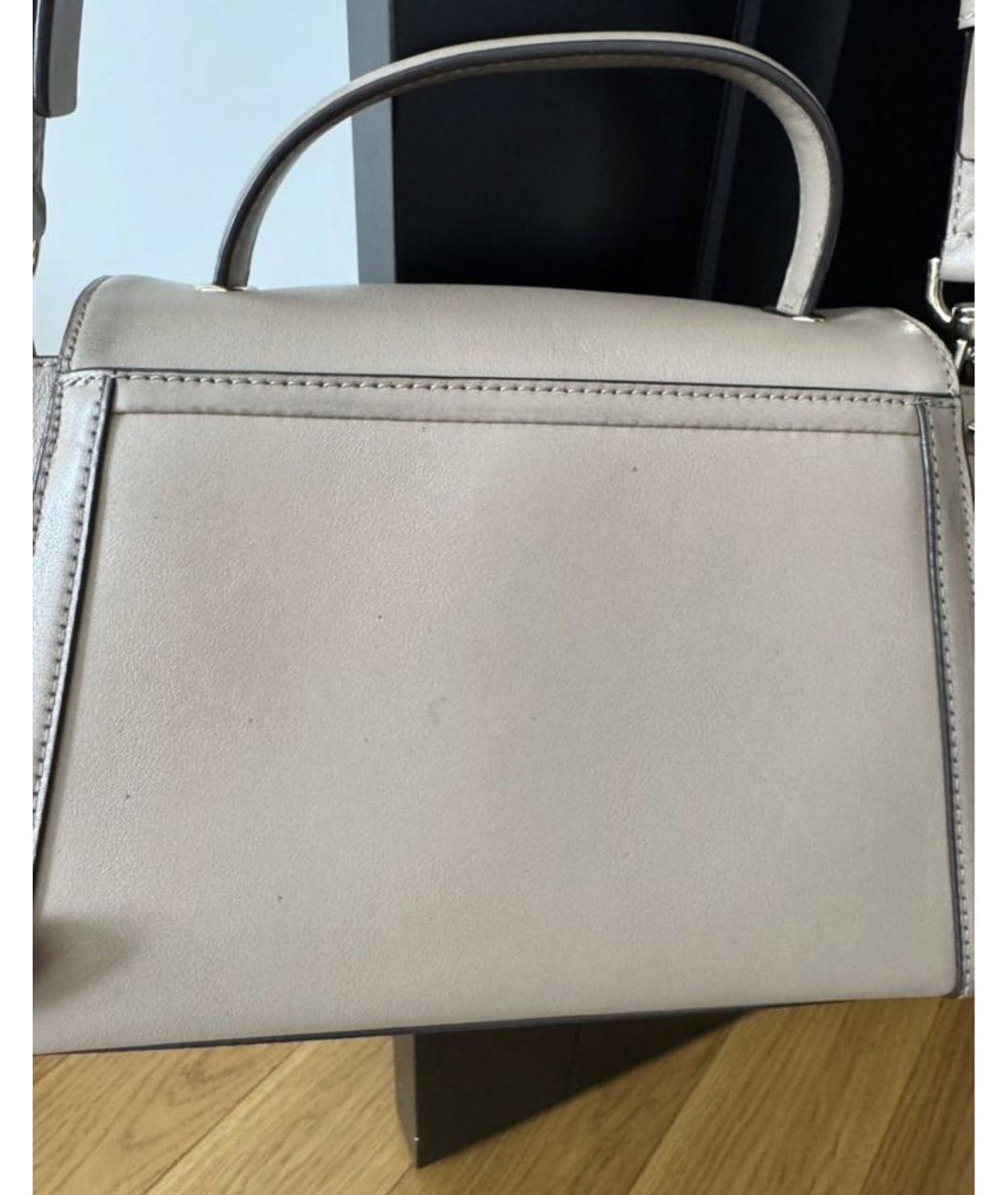 MICHAEL KORS Бежевая кожаная сумка через плечо, фото 6