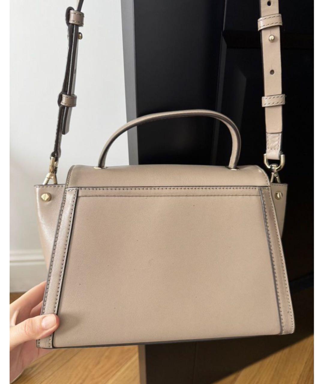 MICHAEL KORS Бежевая кожаная сумка через плечо, фото 3