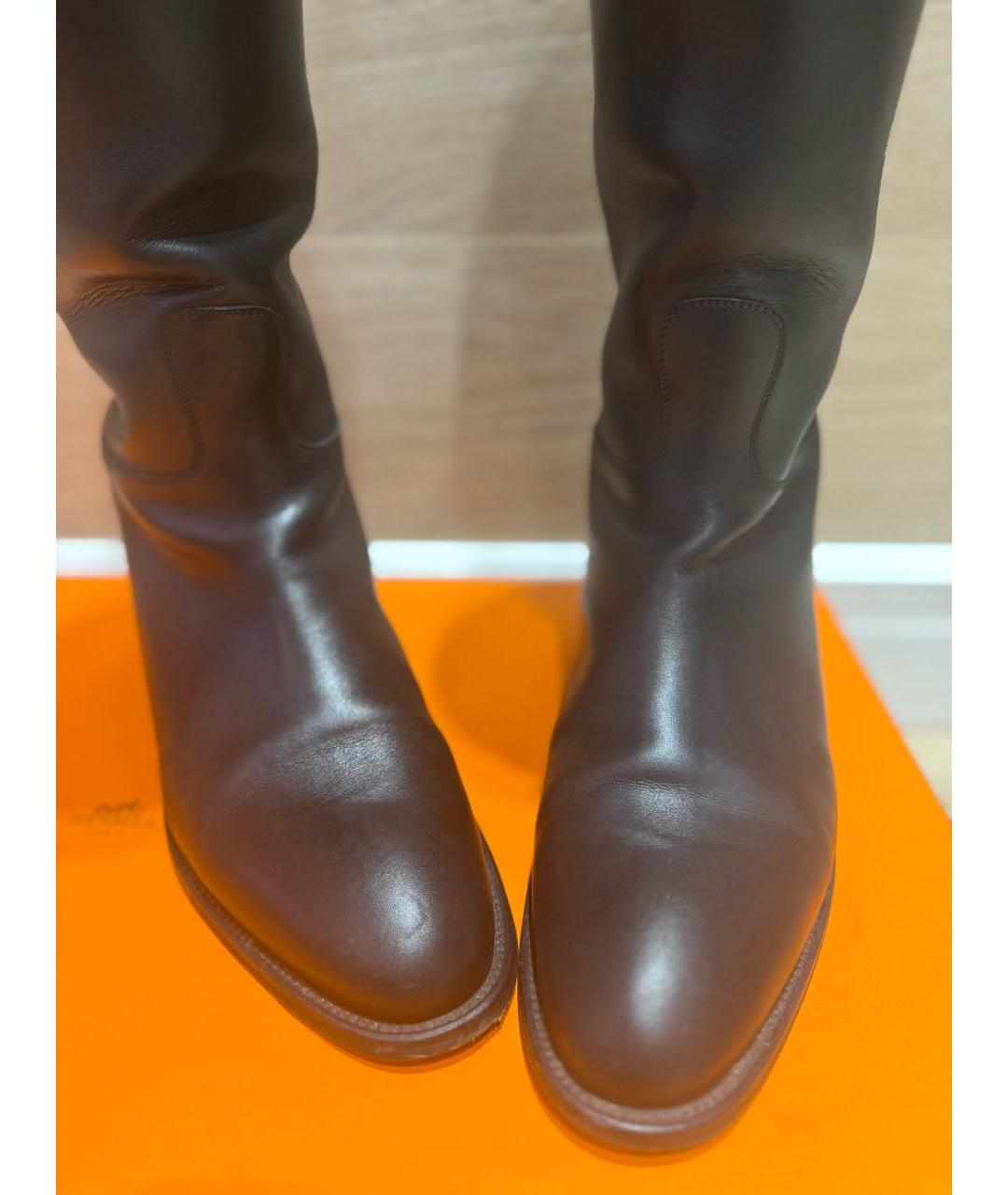 HERMES Черные кожаные сапоги, фото 3
