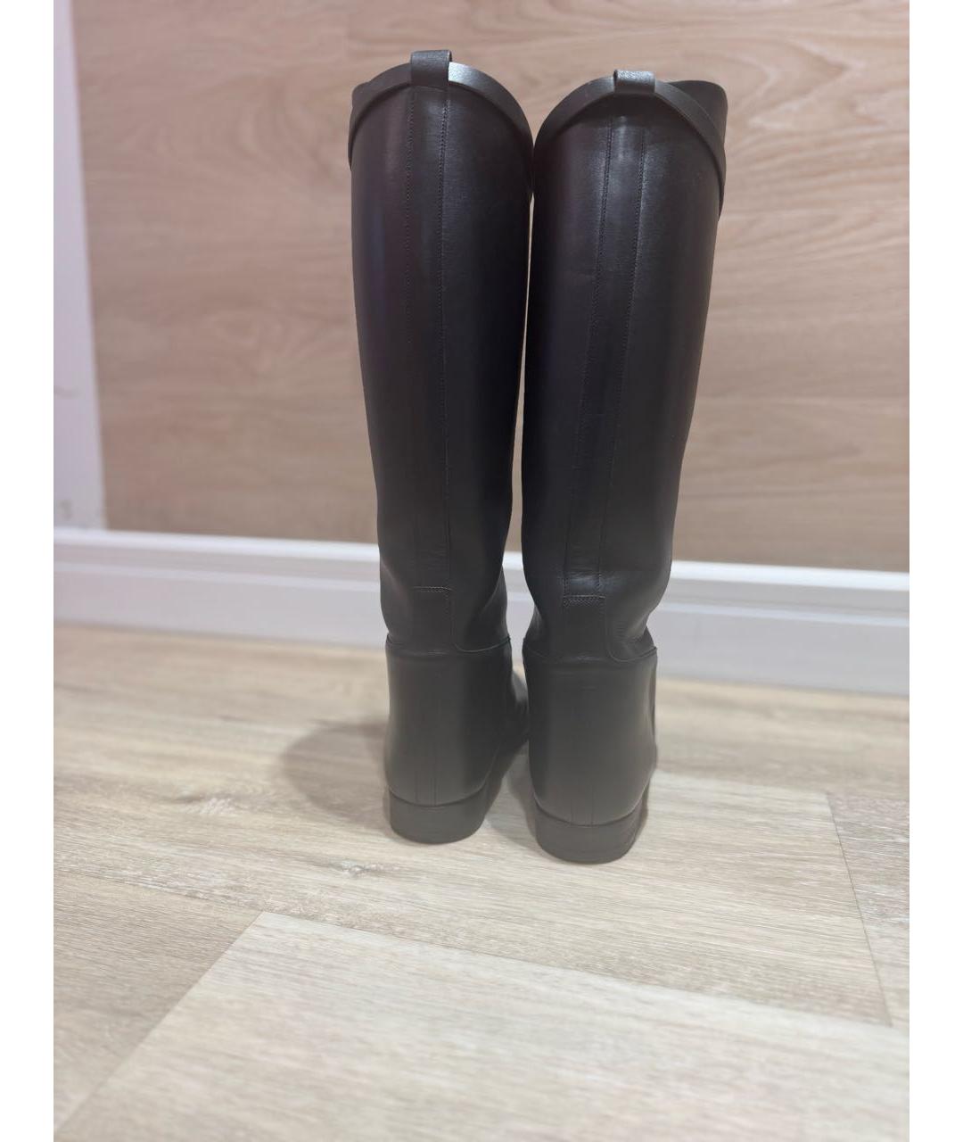 HERMES Черные кожаные сапоги, фото 4