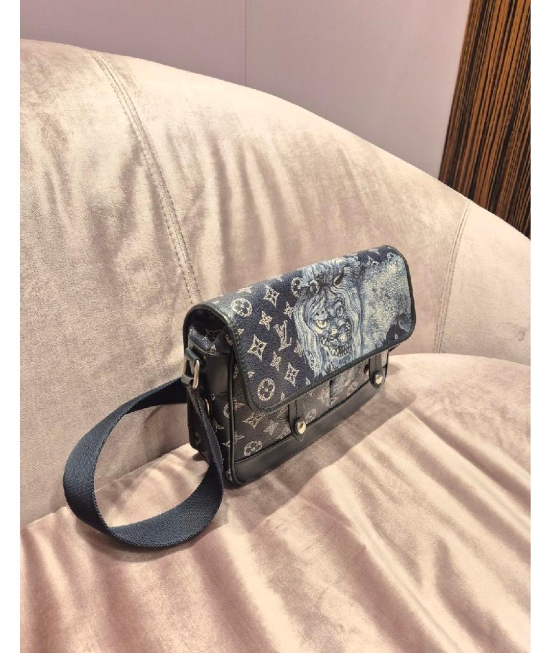 LOUIS VUITTON Темно-синяя сумка на плечо, фото 7