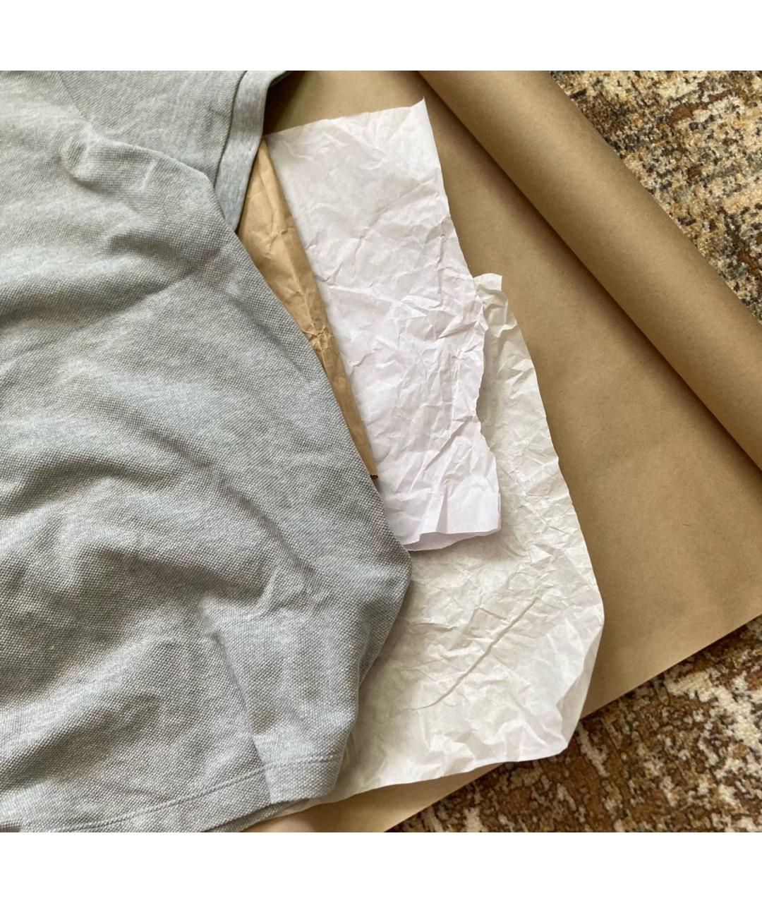 BURBERRY Серое хлопковое поло с коротким рукавом, фото 3