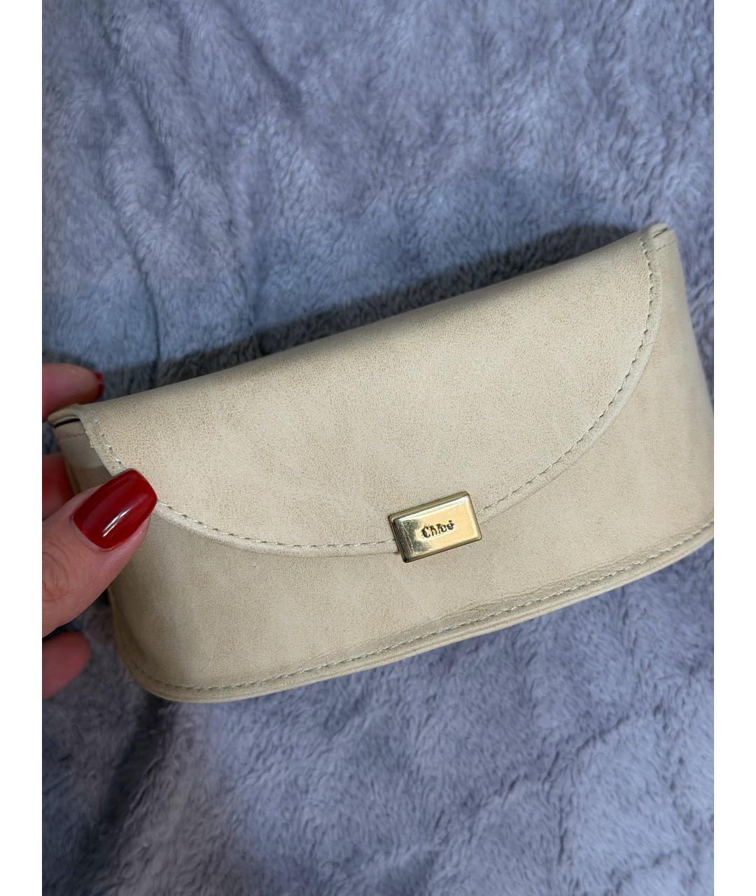 CHLOE Бежевые металлические солнцезащитные очки, фото 3