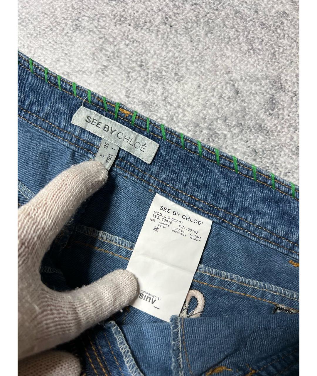 CHLOE Синие хлопковые шорты, фото 8