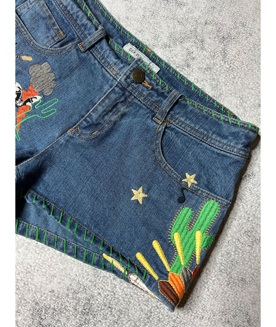 CHLOE Синие хлопковые шорты, фото 4