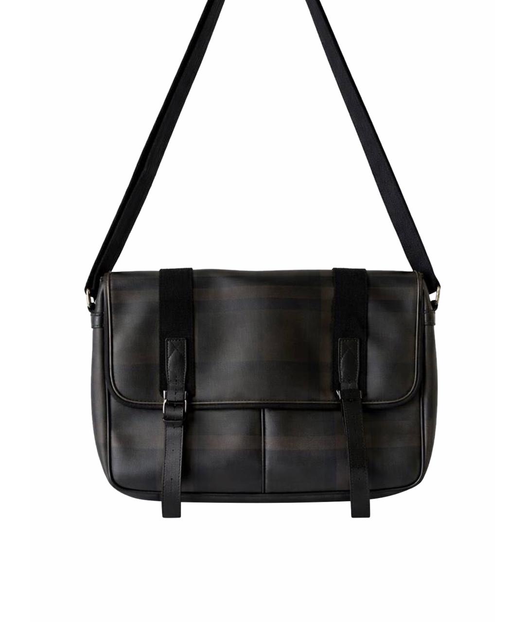 BURBERRY Черная кожаная сумка на плечо, фото 1