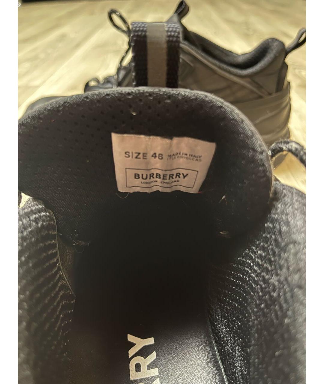 BURBERRY Черные резиновые низкие кроссовки / кеды, фото 5