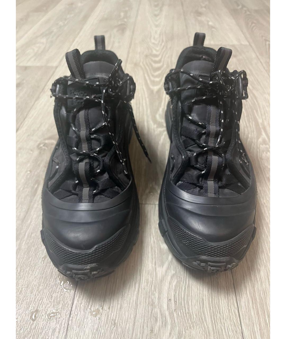 BURBERRY Черные резиновые низкие кроссовки / кеды, фото 2