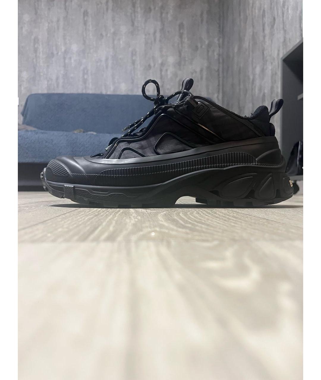 BURBERRY Черные резиновые низкие кроссовки / кеды, фото 9