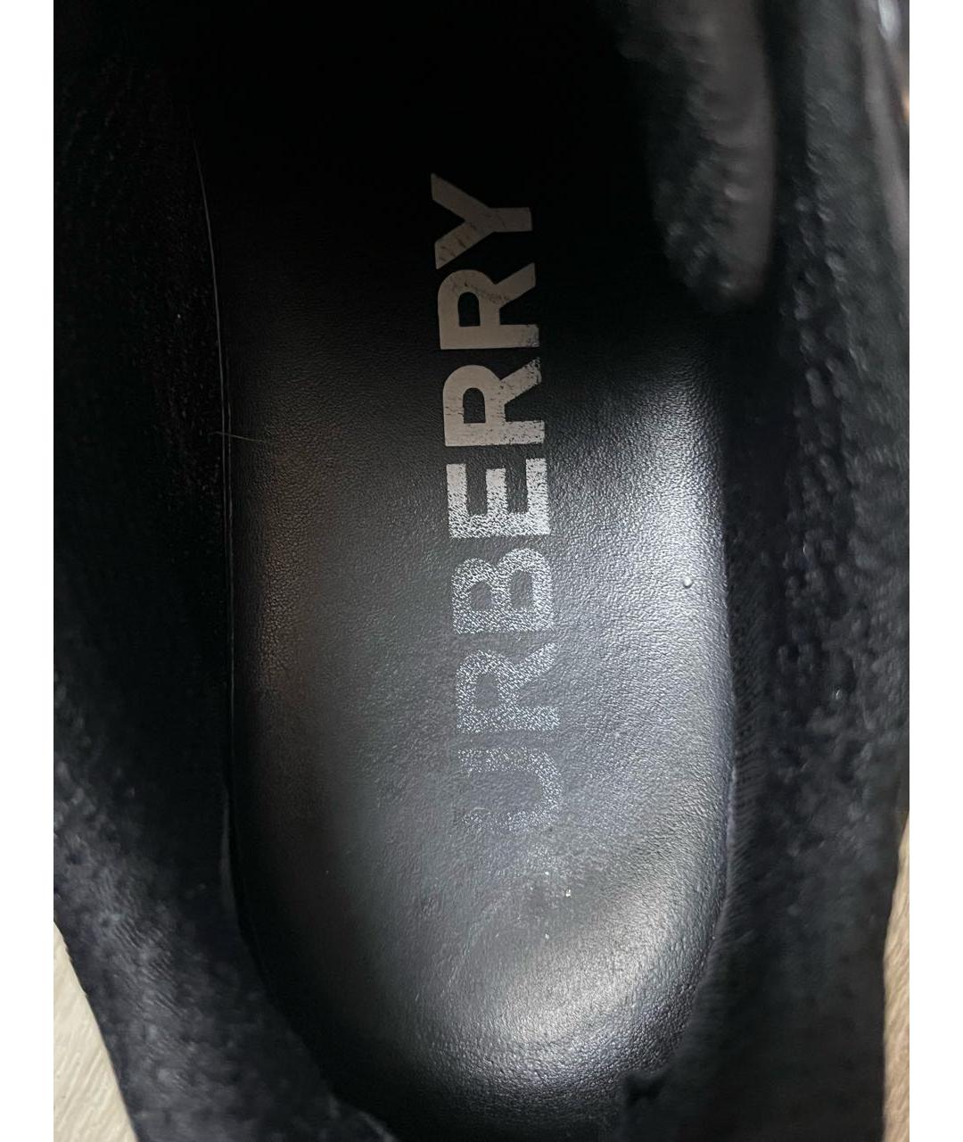 BURBERRY Черные резиновые низкие кроссовки / кеды, фото 6