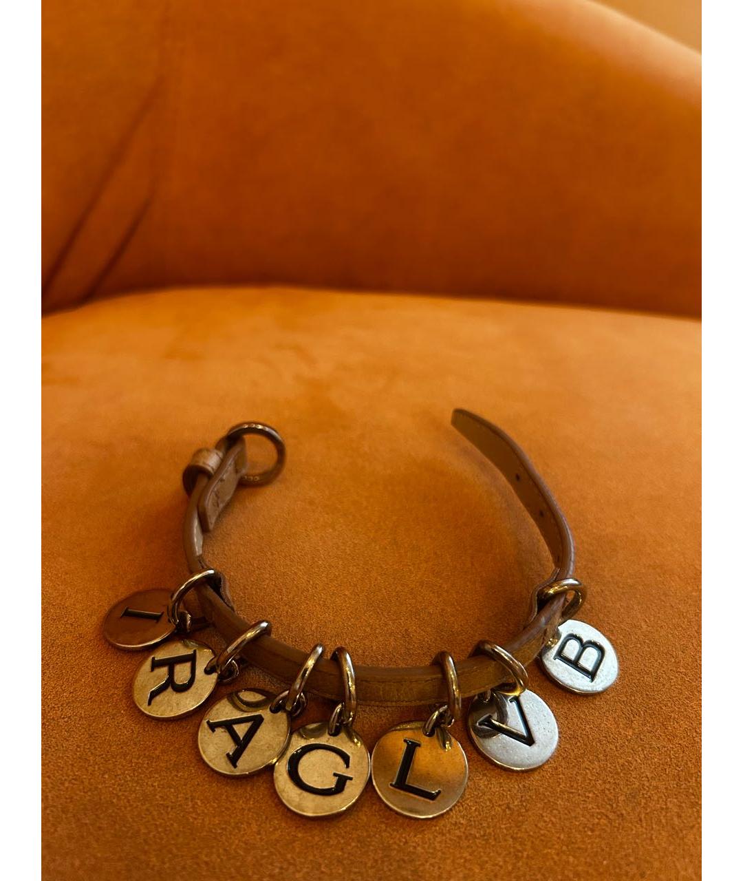 BVLGARI Коричневый кожаный браслет, фото 7