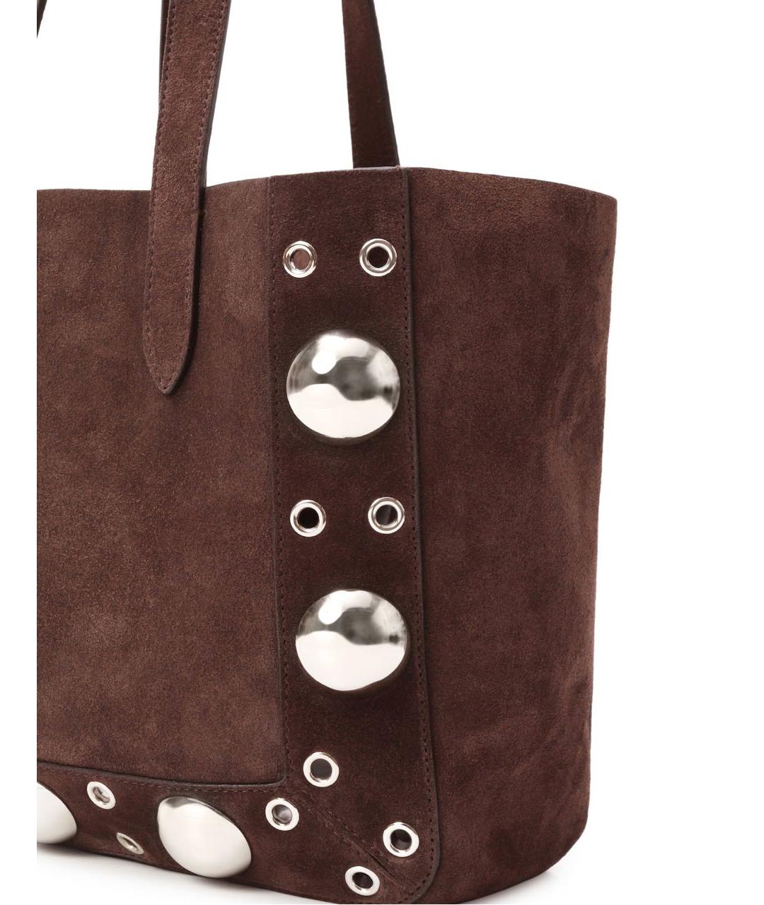 VALENTINO Коричневая замшевая сумка тоут, фото 4