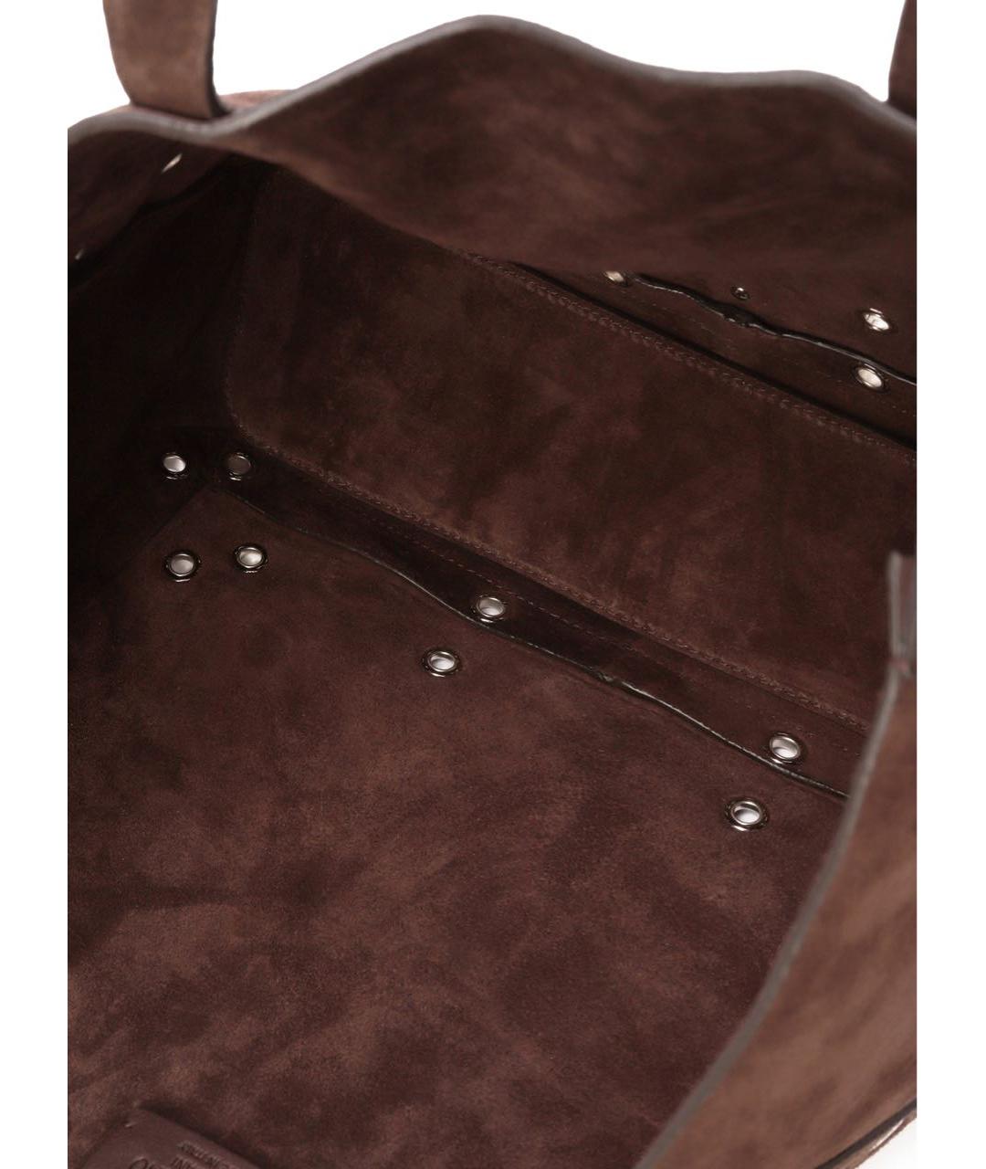 VALENTINO Коричневая замшевая сумка тоут, фото 5