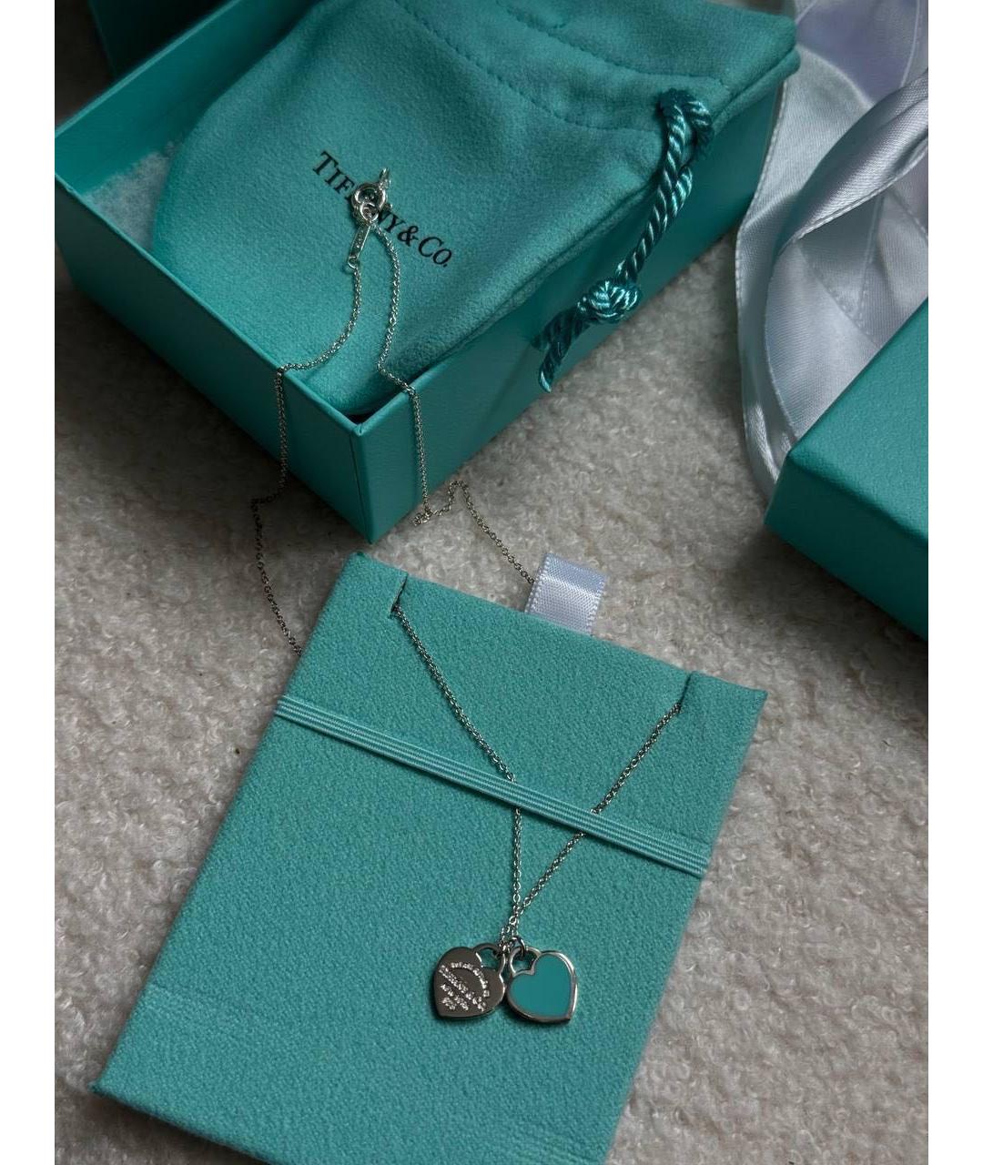 TIFFANY&CO Бирюзовая серебряная подвеска, фото 6