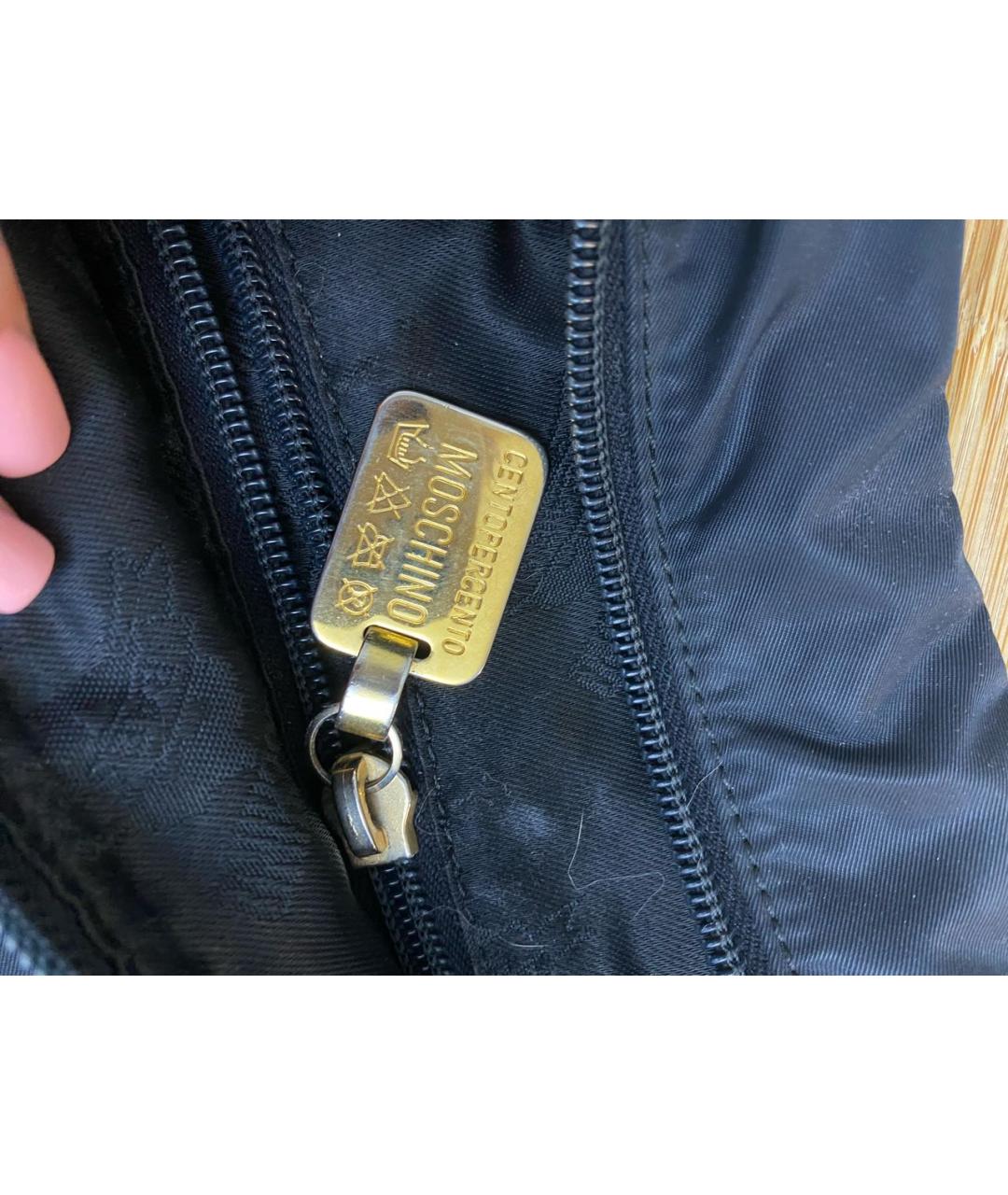 MOSCHINO Черная тканевая сумка с короткими ручками, фото 8