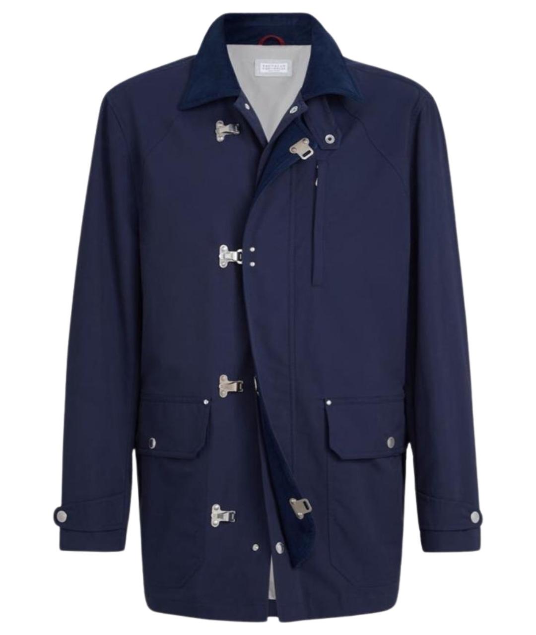 BRUNELLO CUCINELLI Темно-синяя хлопковая куртка, фото 1