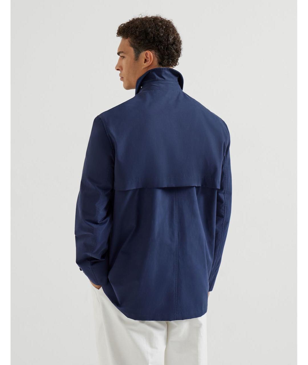 BRUNELLO CUCINELLI Темно-синяя хлопковая куртка, фото 8