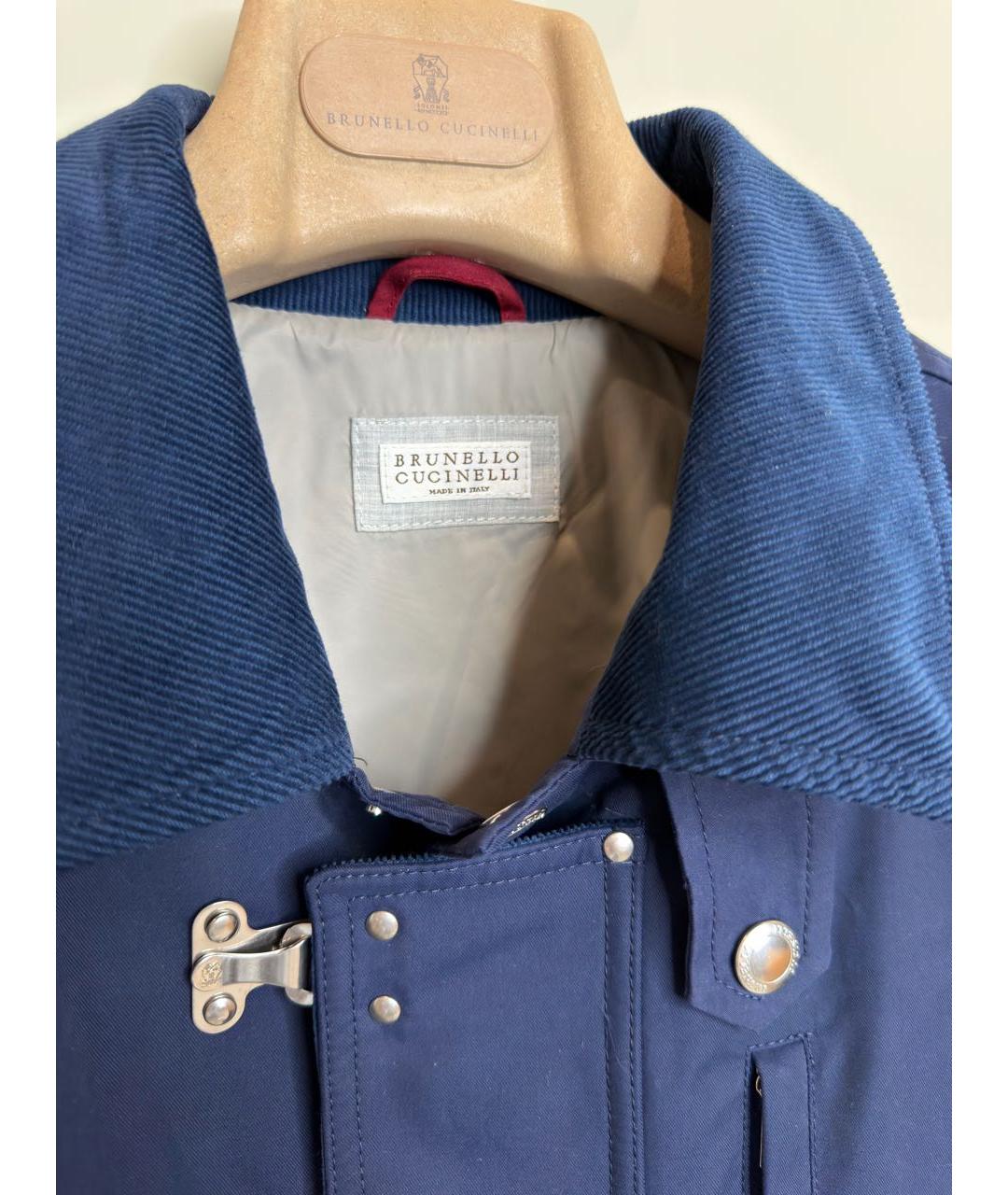BRUNELLO CUCINELLI Темно-синяя хлопковая куртка, фото 3