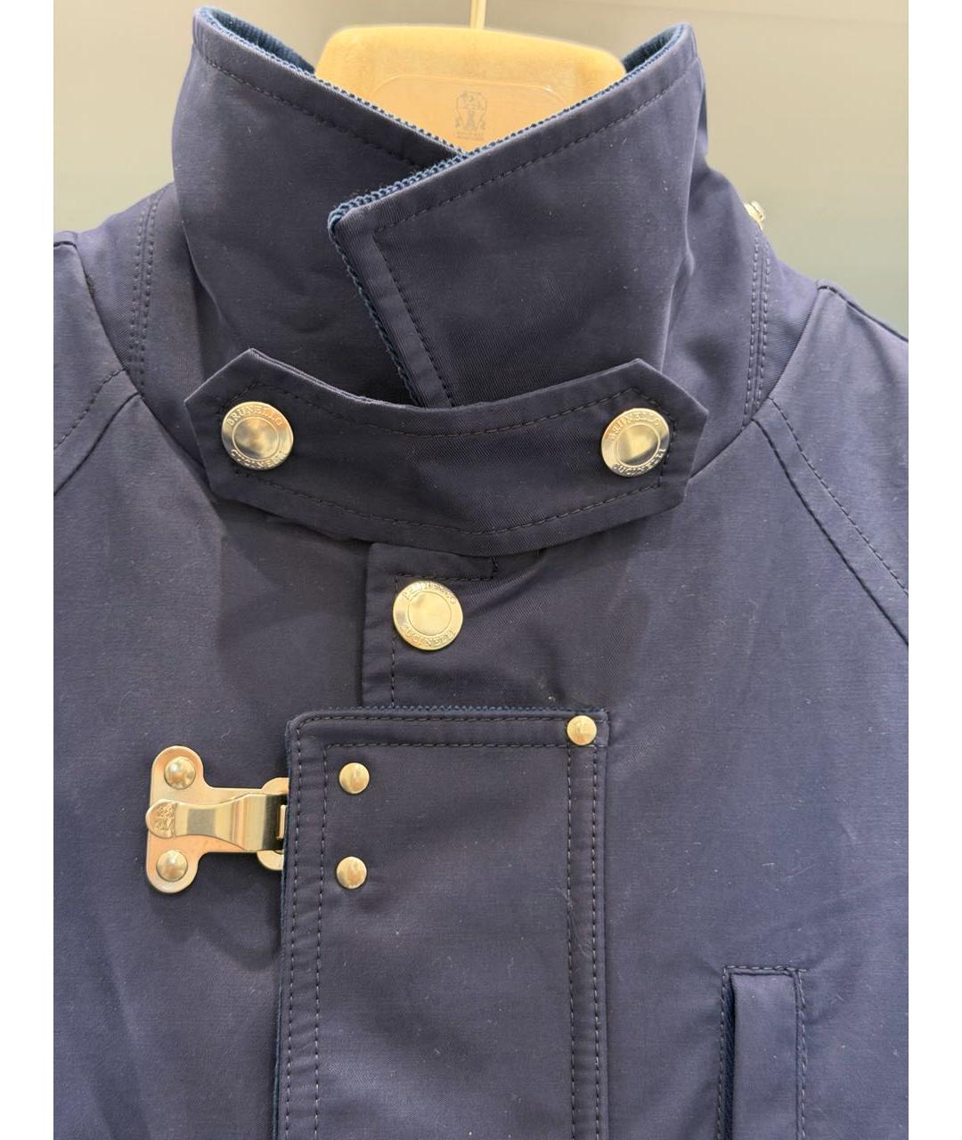 BRUNELLO CUCINELLI Темно-синяя хлопковая куртка, фото 4