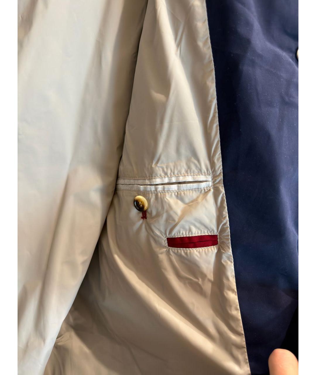 BRUNELLO CUCINELLI Темно-синяя хлопковая куртка, фото 7