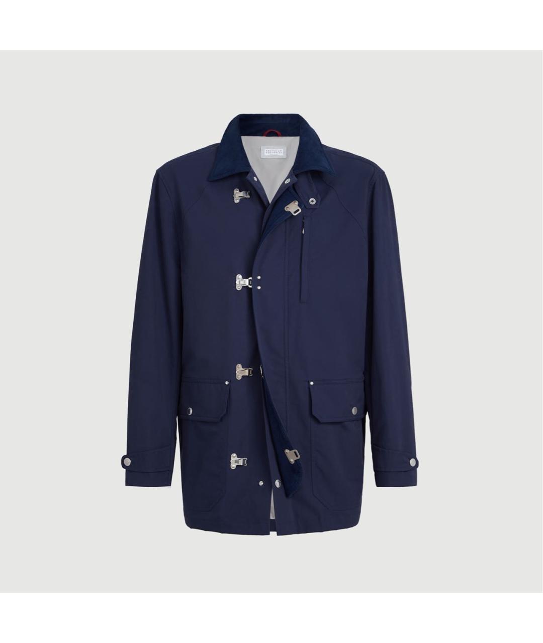 BRUNELLO CUCINELLI Темно-синяя хлопковая куртка, фото 9
